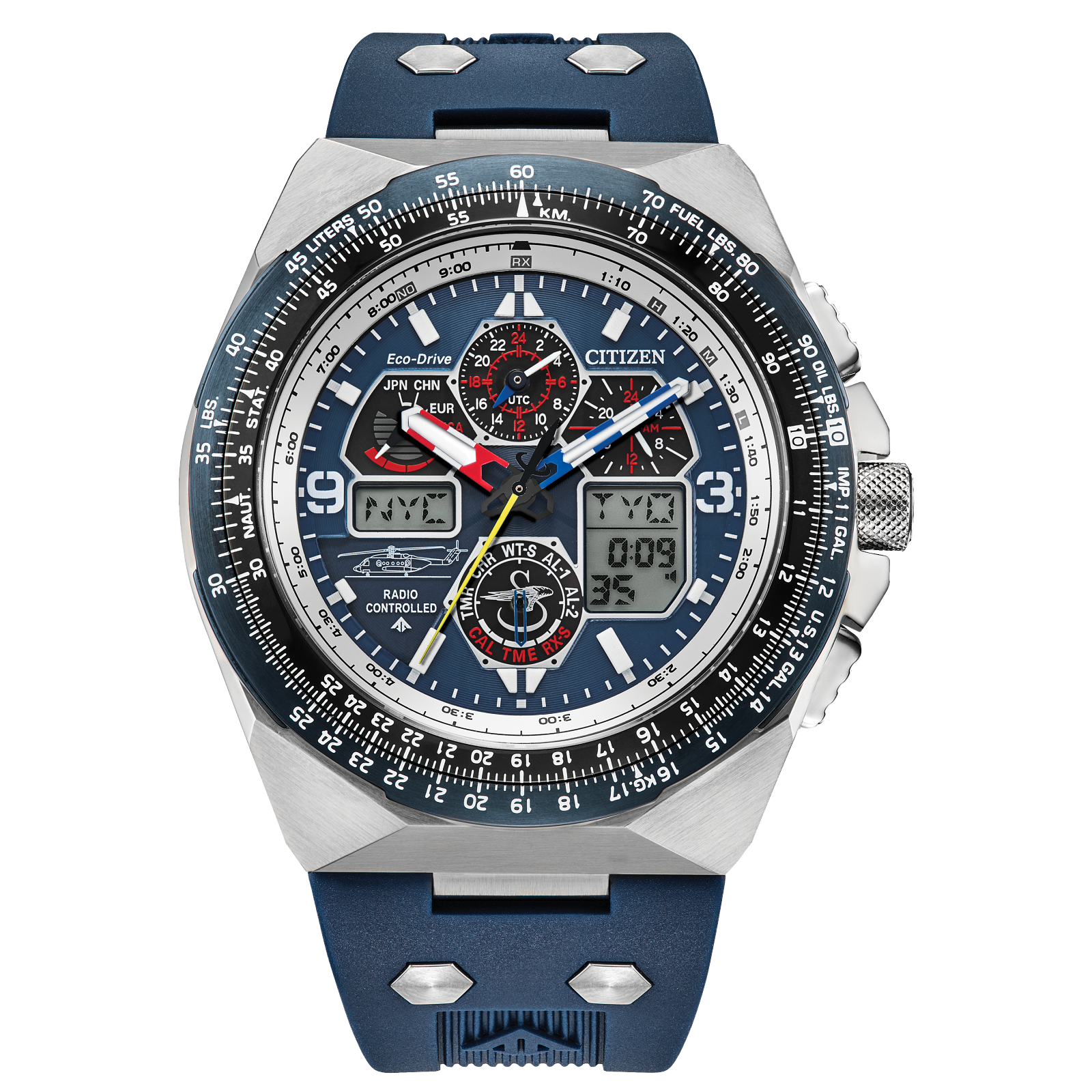 Reloj Citizen Promaster Sikosky edición especial helicoptero S-92 con cronografo y dial azul JY8156-00L | Elegancia Relojeria
